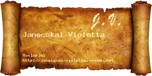 Janecskai Violetta névjegykártya